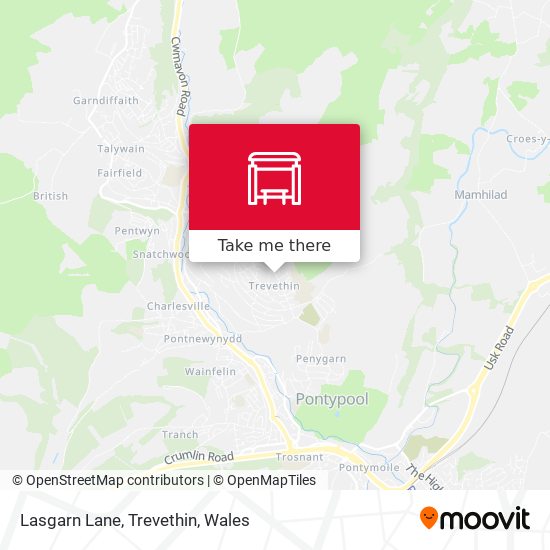 Lasgarn Lane, Trevethin map