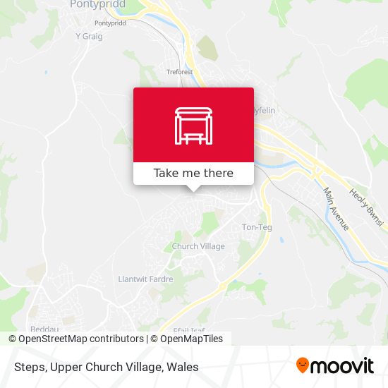 Steps, Upper Church Village map