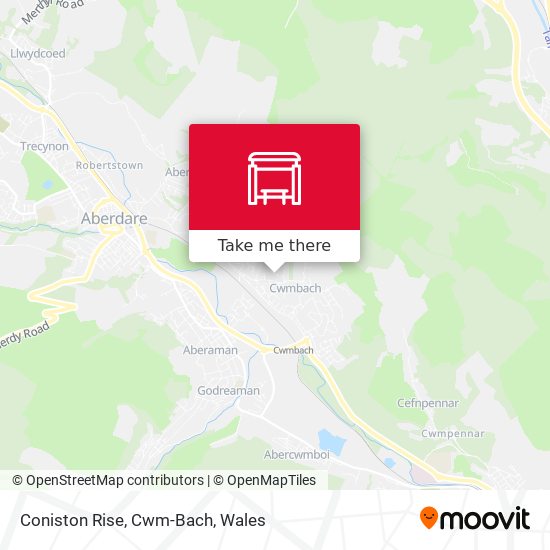 Coniston Rise, Cwm-Bach map