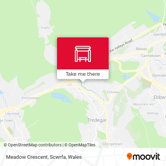 Meadow Crescent, Scwrfa map