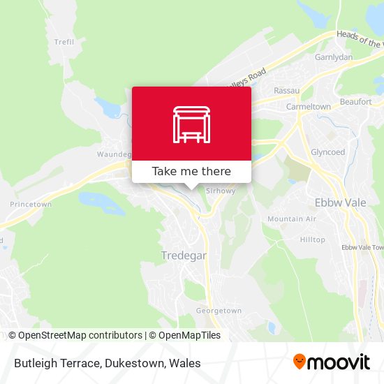 Butleigh Terrace, Dukestown map