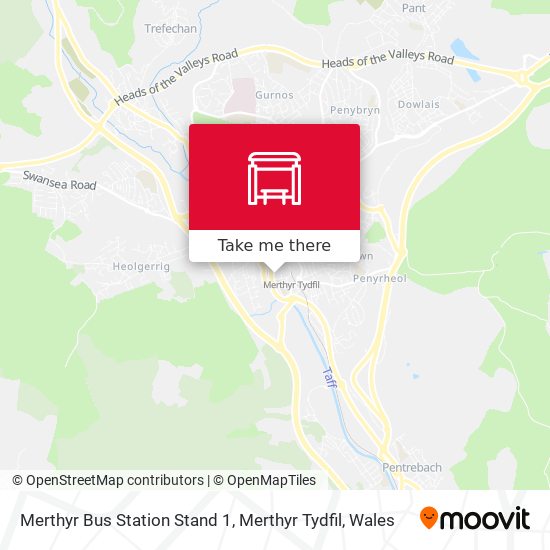 Merthyr Bus Station Stand 1, Merthyr Tydfil map