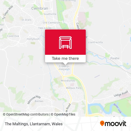 The Maltings, Llantarnam map