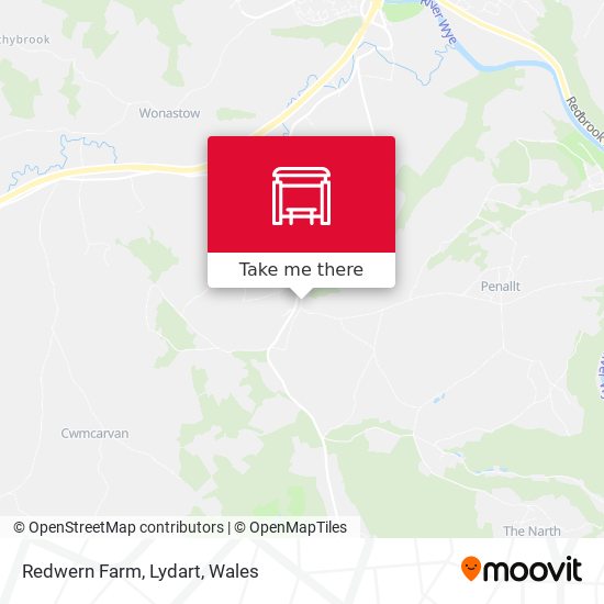 Redwern Farm, Lydart map