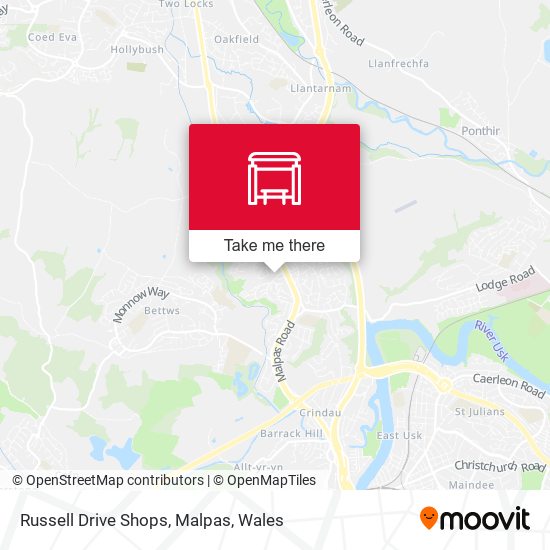 Russell Drive Shops, Malpas map