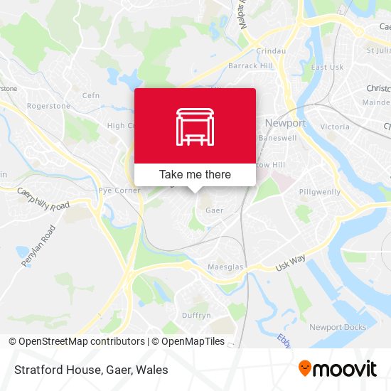 Stratford House, Gaer map