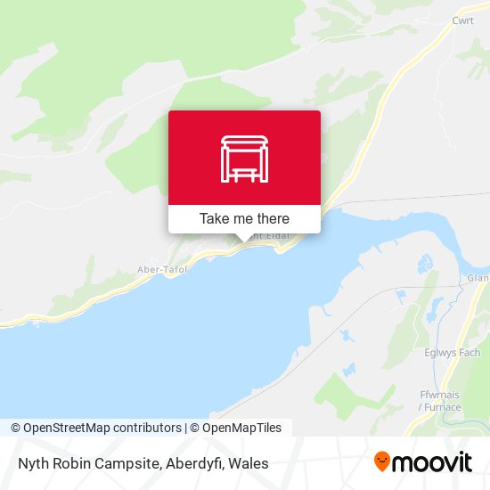 Nyth Robin Campsite, Aberdyfi map