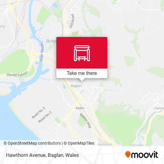 Hawthorn Avenue, Baglan map