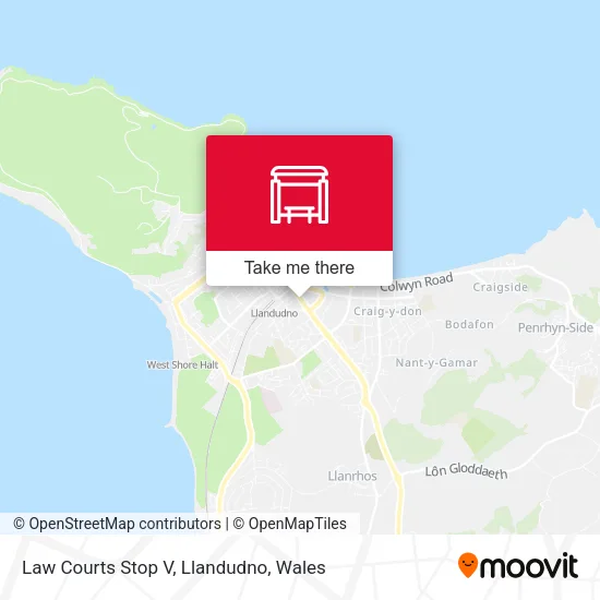 Law Courts Stop V, Llandudno map