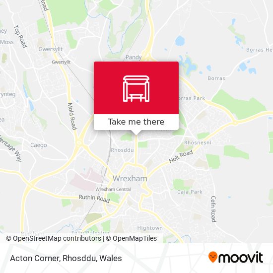 Acton Corner, Rhosddu map