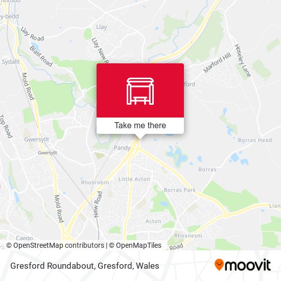 Gresford Roundabout, Gresford map