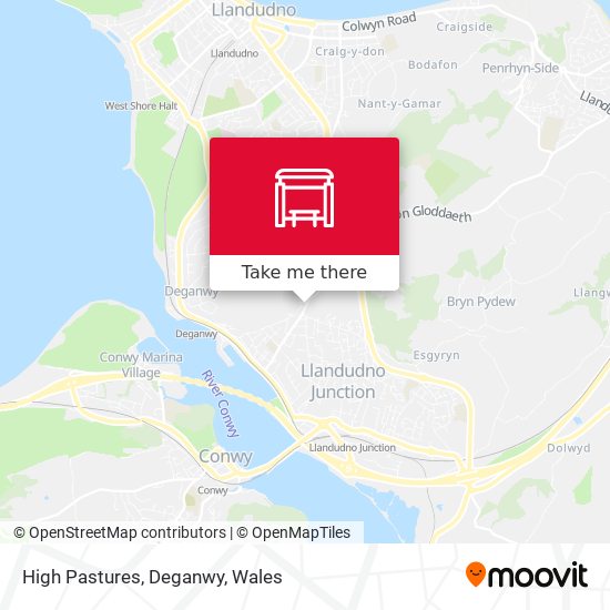 High Pastures, Deganwy map