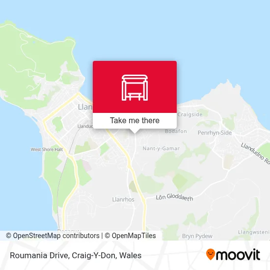 Roumania Drive, Craig-Y-Don map