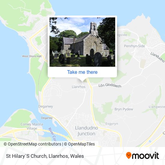 St Hilary`S Church, Llanrhos map