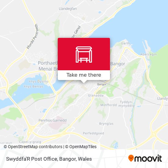 Swyddfa'R Post Office, Bangor map
