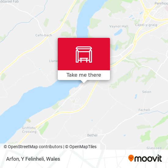 Arfon, Y Felinheli map