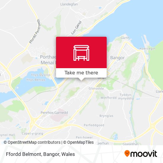Ffordd Belmont, Bangor map