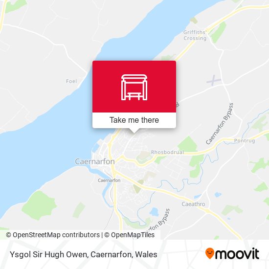 Ysgol Sir Hugh Owen, Caernarfon map