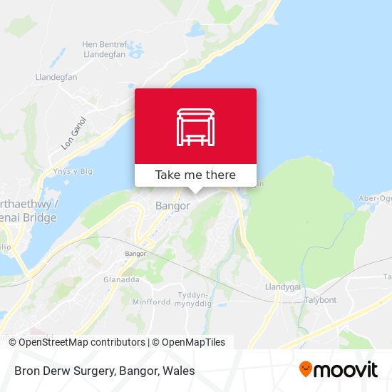Bron Derw Surgery, Bangor map