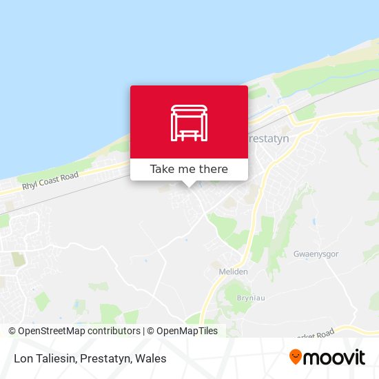 Lon Taliesin, Prestatyn map