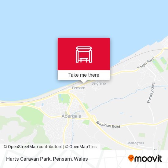 Harts Caravan Park, Pensarn map