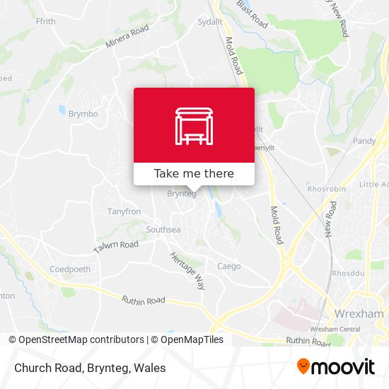 Church Road, Brynteg map