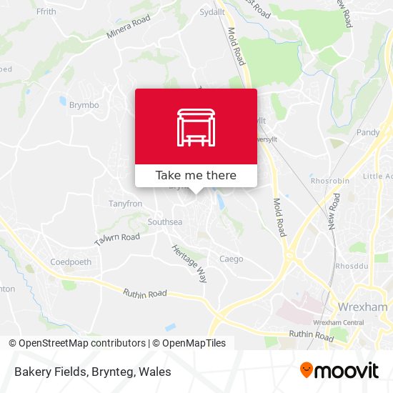 Bakery Fields, Brynteg map