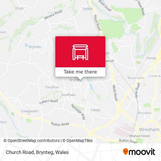 Church Road, Brynteg map