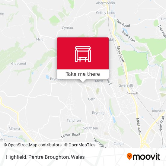 Highfield, Pentre Broughton map