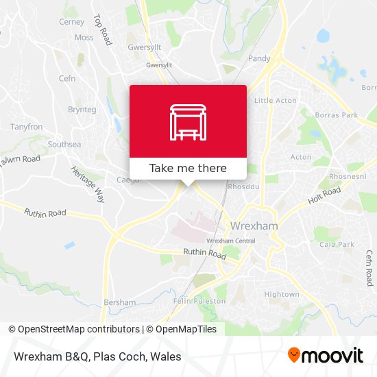 Wrexham B&Q, Plas Coch map