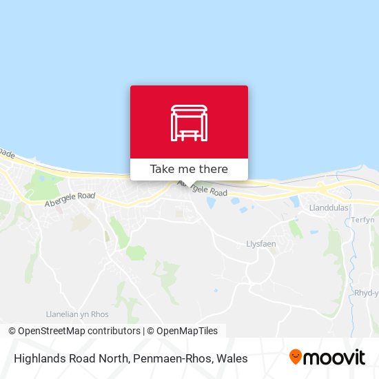 Highlands Road North, Penmaen-Rhos map