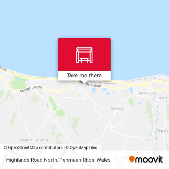 Highlands Road North, Penmaen-Rhos map