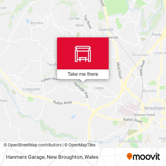 Hanmers Garage, New Broughton map