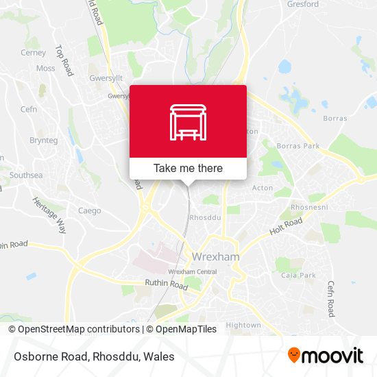 Osborne Road, Rhosddu map