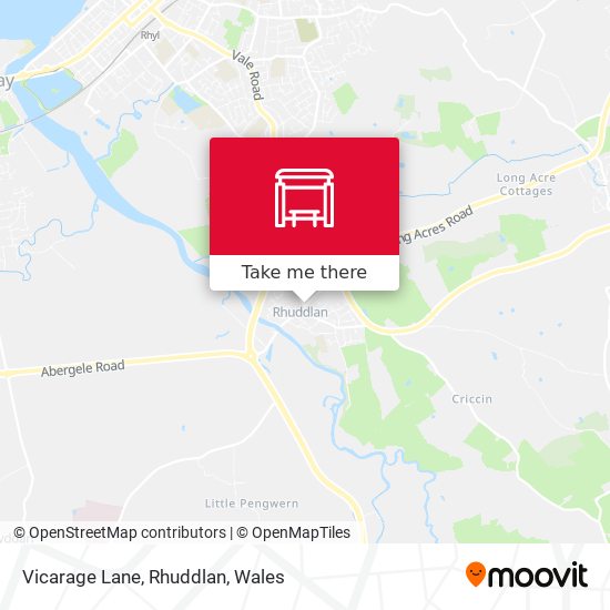 Vicarage Lane, Rhuddlan map