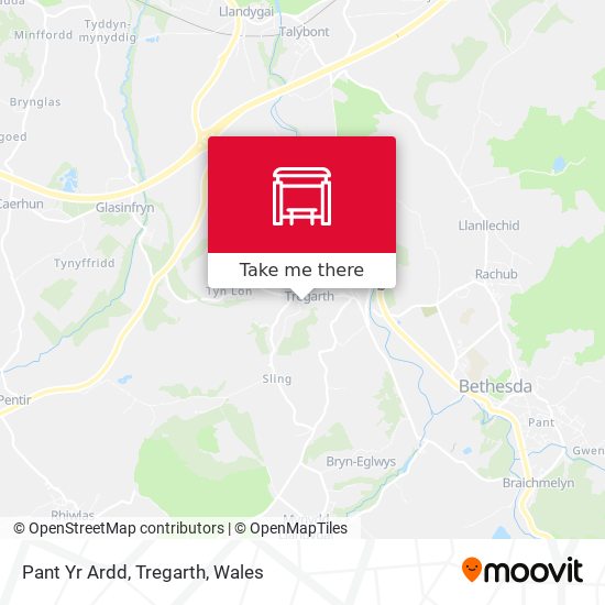 Pant Yr Ardd, Tregarth map