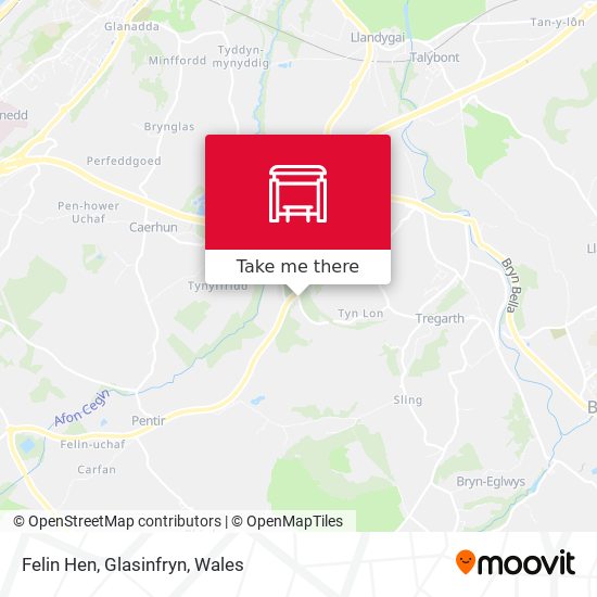 Felin Hen, Glasinfryn map