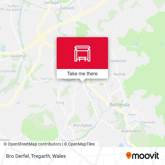 Bro Derfel, Tregarth map