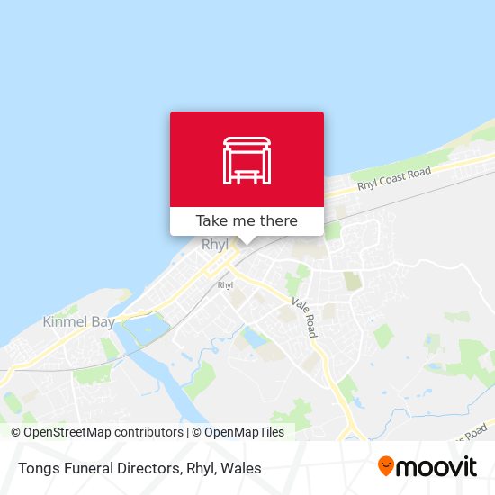 Tongs Funeral Directors, Rhyl map