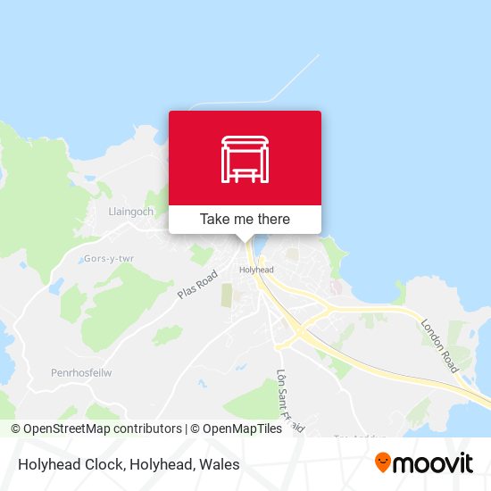 Holyhead Clock, Holyhead map