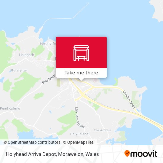 Holyhead Arriva Depot, Morawelon map