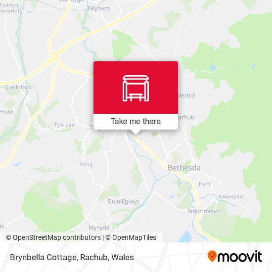 Brynbella Cottage, Rachub map