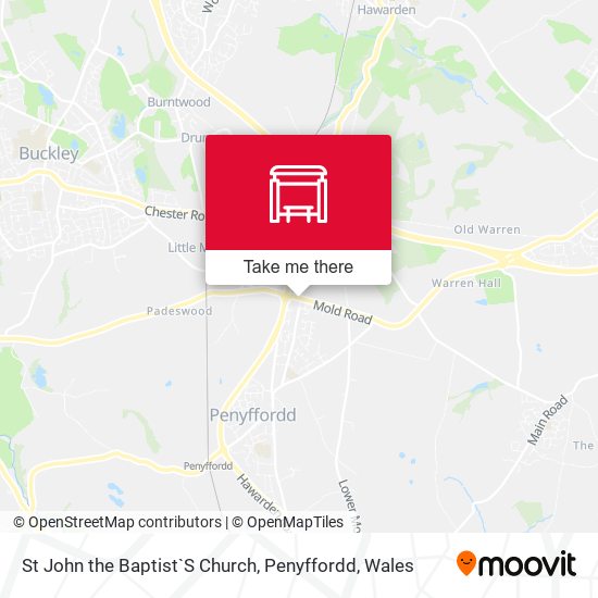 St John the Baptist`S Church, Penyffordd map