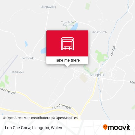 Lon Cae Garw, Llangefni map