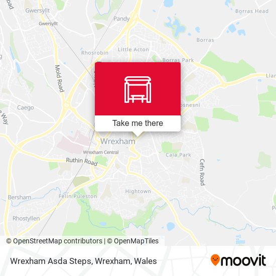 Wrexham Asda Steps, Wrexham map