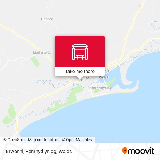 Erwenni, Penrhydlyniog map