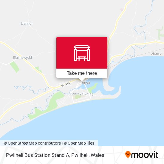 Pwllheli Bus Station Stand A, Pwllheli map