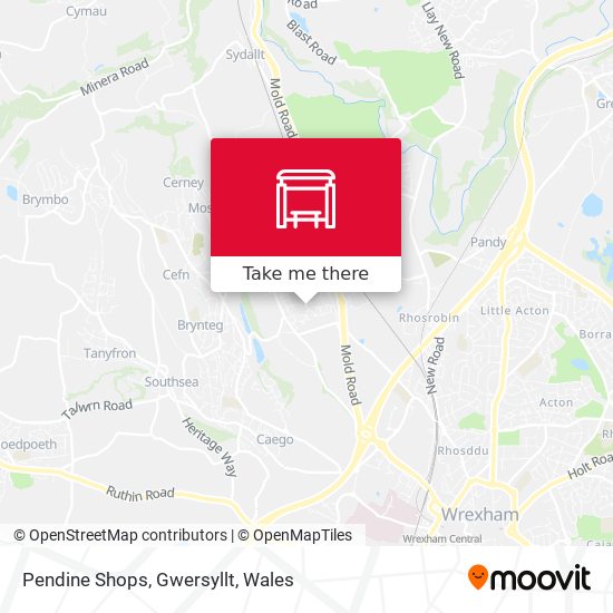 Pendine Shops, Gwersyllt map