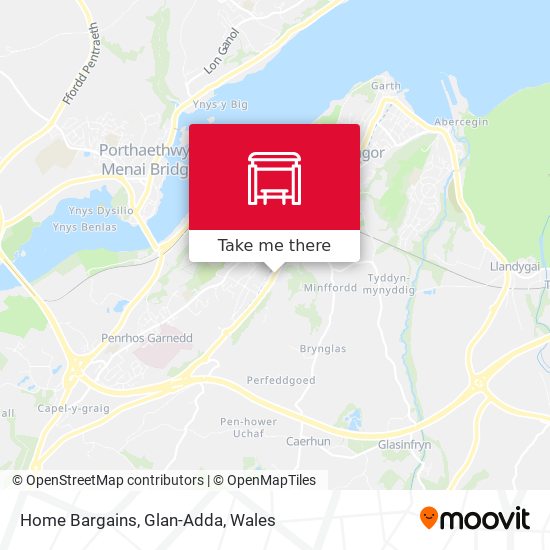 Home Bargains, Glan-Adda map