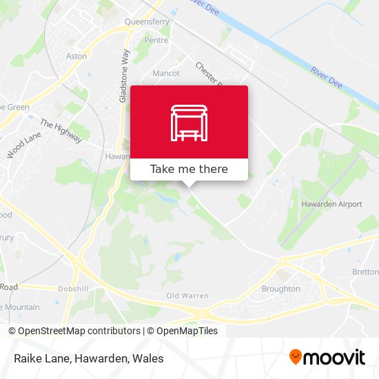 Raike Lane, Hawarden map